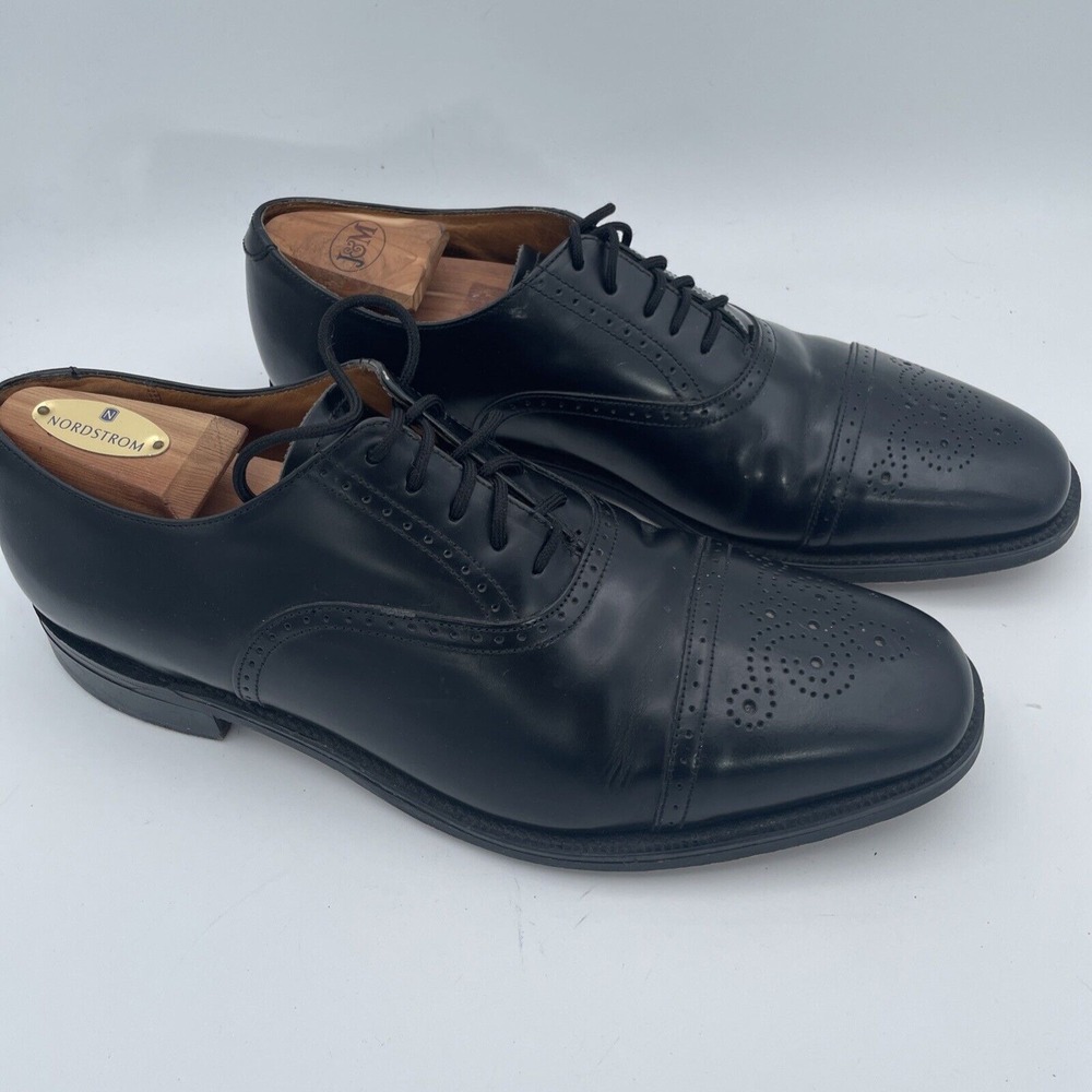 William Chatsworth Black Wing Tip Vintage‎ Dress Shoes Made England 11D